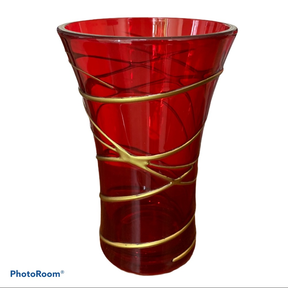 Tumbler Cups Red and Gold Heavy Duty Plastic Acrylic Like New